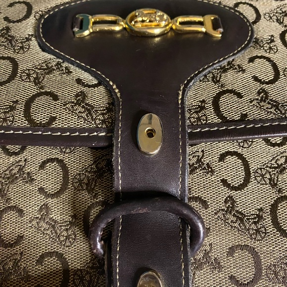 Celine Vintage  Leather and Canvas Shoulder Bag - Picture 9 of 14